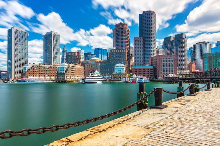 Boston skyline from harbor